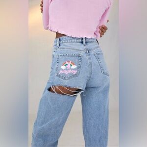 Playboy By PacSun Light Blue Back Slash Boyfriend‎ Jean - Size 25